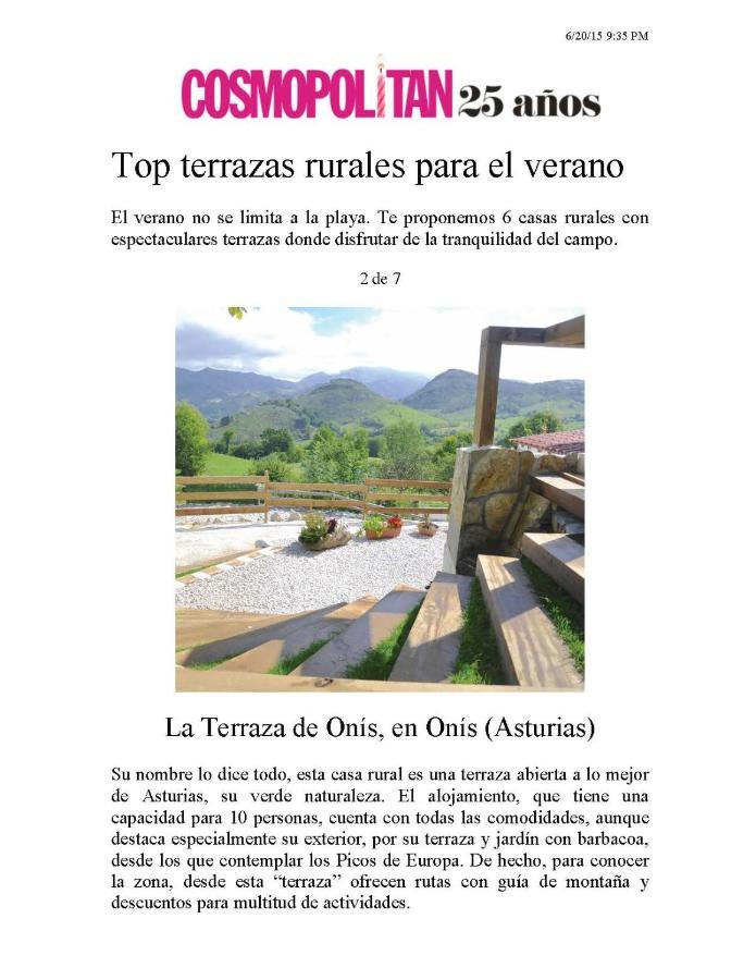 Villa La Terraza De Onis Bobia de Arriba Exterior foto